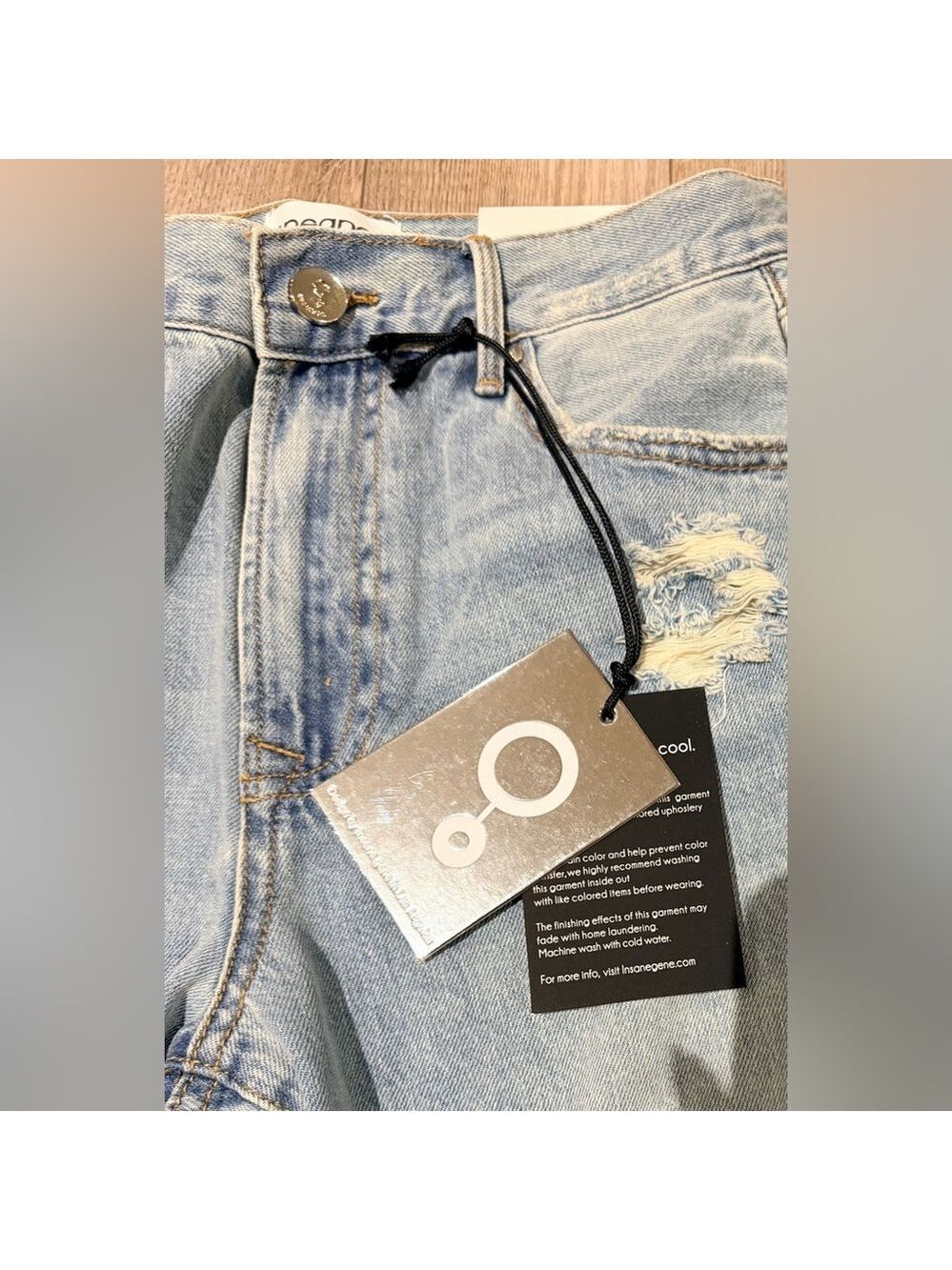 Insane Gene High Rise Tapered Jeans Light Wash NWT - Picture 6 of 9